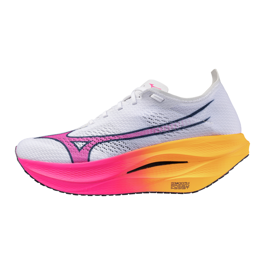 Mizuno WAVE REBELLION PRO 3 White/Pink Tetra/Tang Orange